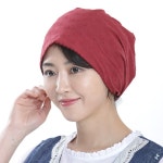 자가드 코튼 모자 두건 토마토 H2224