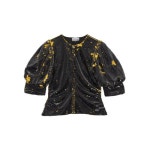 GANNI 시퀸 퍼프 소매 블라우스 F7554