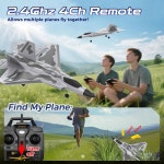 CKYSCHN F22 리모컨 비행기 - 성인 초보자를 위한 4채널 전투기 RC 비행기 2 4GHz 6축 자이로 스태빌라이저 RTF 항공기 배터리 2개