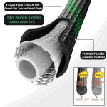 정원 호스 50피트 무게의 배수 - 유연하고 가벼운 세차 파이프 스트레인 릴 가 Kink 프리 고무 호스 마당 야외용 분무기 노즐 50ft blackgreen