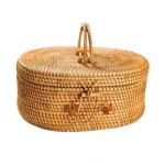 네이쳐 클래식 소풍 도시락 가방 수납 라탄 피크닉 가방 타원형 30 22 13 cm CD826