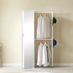 착불배송 수납 거울 행거 990 수납장 옷장 미니옷장 슬림옷장 옷봉 도어장 스틸행거 수납가 H5181