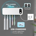 5개의 슬롯이 Auntyfe Sanitizeri 칫솔 클리너 스마트 홀더 정리함 욕실 가족을 위한 무선 드릴링 벽 충전 200 400 타이머 기능