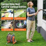 가든 호스 릴 카트 50-75피트 길이의 호스 휴대용 야외 정리 도구 잔디밭과 마당을 위한 이동식 스탠드