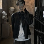 노셀코지 1 1 챠이나 멀티 지퍼 트러커 코튼 자켓