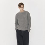 지오다노 면100 오버핏 스티치 라운드넥 니트 2419655