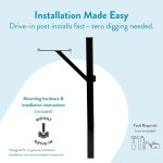 건축 우편함 드라이브인 포스트 키트 아연 도금 강철 포스트 호환 코드 A B SDPK00AM