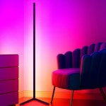 플로어램프 코너 무지개 무드등 조명 스위치 스탠드 일자 RGB 블루투스 코너등