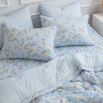 플라워 스트라이프 슈퍼싱글 간절기 이불 패드 세트