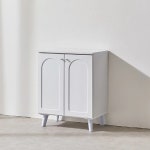 에보스 심플 거실 침실 다용도 2단 도어 수납장 600 그레이화이트