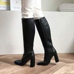 트렌디 스퀘어라인 여성 데일리 롱부츠 슈즈 5FWY 478TBR32