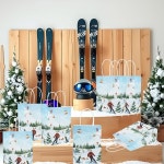 크리토우 스키 생일 파티 장식 16개 좋아하는 가방 겨울 스포츠 스노우플레이크 굿이 아이스 스케이팅