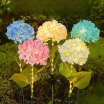 태양열 정원등 수국 램프 야외 안뜰 꽃 장식 램프