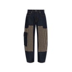 GANNI 우먼 진 위드 플래드 패브릭 인서트 - 6981-568 146280948 J1765