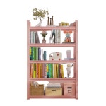 핑크 인테리어 팬트리 선반 수납장 철제 4층 피규어 4단 704011