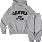 이지스튜디오 캘리포니아215 더블 코튼 후드 팬츠 오버핏 세트 L 메란지