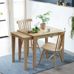 베스트리빙 베스트리빙 공간활용에 용이한 슬라이딩 확장형 원목 식탁 테이블 세트 의자2개 4종 내츄럴 톤