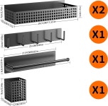 냉장고용 투시 마그네틱 스파이스 랙 2단 종이 타월 홀더 식기 냉장고 정리함 강력한 선반 주방용 사이드 보관함 5 Pack