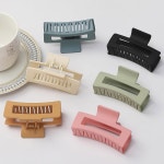 시시아이푸 3 5 미디엄 바나나 턱 헤어 클립 - 여성용 헤어를 위한 6팩 정사각형 직사각형 기본 액세서리 Amber