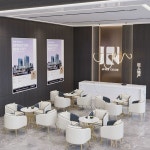 6인용원형식탁 대리석 카페 라운드 원형테이블 인테리어 레몬노랑