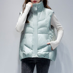 여성 패딩 경량 숏 겨울 패딩조끼 down vest 비보뉴 L 녹두색 T485H710