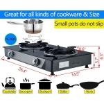 호리나르 프로판 스토브 2 버너 자동 점화 26000 BTU 강화 유리 LPG와 CSA 호스 야외 요리 비상 시 Glass