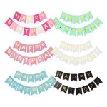 화이트 생일 가랜드 해피버스데이 방패모양 6컬러 파티 가렌드 가렌더 가랜더 장식 소품 축