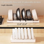 LICRUGU 냄비 프라이팬 정리함 캐비닛 아래 10 조절 가능한 칸막이 확장 뚜껑 홀더 주방 수납 조리기구 도마 뚜껑 접시 흰색 수납장 내부 선반