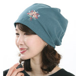 꽃다발 자수 면마 모자 두건 H5119