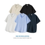 1 1 오버핏 라이크린넨 오픈카라 반팔 셔츠 618568