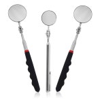 3 PCS 검사 거울 텔레스코픽 기계 그립 정비사가 검사하고 관찰할 수 360도 회전 원형