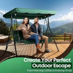 야외 그네용 플렉시온 교체 캐노피 - 66 X 45 2인승 벤치 글라이더 스윙 그늘막 원단 정원 파티오 파크 현관 시트 가구 77 x 43