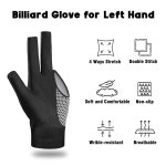 리버런즈 당구장 왼손용 글러브 3 핑거 스누커 큐 스포츠 남성용 S M