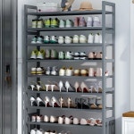 대용량 이동식 신발장 가정용 기숙사 바퀴달린 신발장 현관 학원 원룸 공부방 50 길이 5단 이동식 신발장 할머니