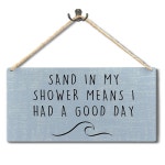 료오 비치키 룸 데코 에스테틱 샤워 중 모래는 하루를 보냈다는 의미입니다 나무 간판 벽걸이 여름 가정용 장식 해안 방 벽 11 8x5 9 장식