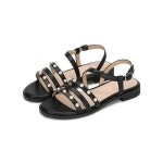 포멜카멜레 FOMAL CAMELE 포멜카멜레카멜레 쁘띠펄 스트랩 플랫 샌들 01 Bla 1158409 245