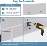 MODIER 47 2 프라이버시 책상 칸막이 패널 사무실용 음향 클램프 온 큐비클 사무실 쉬운 조립 라이트