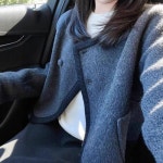 델문도 여자 정장 자켓 리버시블 모직 숏 코트 가을 겨울 상의 DOS4