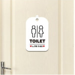 테마파크 공원 남녀 화장실 TOILET 영어 표지판 흰색 간편부착안내판
