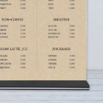 카페 메뉴판 투명 아크릴 탁상용 액자 음료점 가격표 허가증 자격증 상장 진열 스탠드