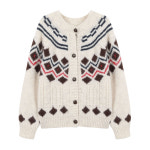 에이비플러스 Ab f z 간절기 울 블랜드 노르딕 다이아 패턴 가디건 F1 BR