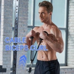 인체공학적 그립이 적용된 HXD-ERGO 이두근 로프 케이블 머신용 컬 부착물 암 블래스터 바디빌딩용 당김 상체 근력 운동