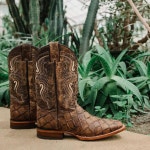 소토 부츠 남성 피라루쿠 프린트 카우보이 부츠 이국적인 남성용 웨스턴 5 H4015 7