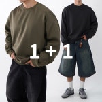 1 1 절개 합포 남자오버핏맨투맨 어깨넓어보이는맨투맨 기모O 카키 버건디