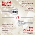 헤리티지 튜바 마우스피스 도금 - 균형 잡힌 공기 흐름과 톤을 위한 오픈 백보어 32 5 x 7 35 8 43mm의 간편한 관절을 대형 샹크 피팅 2186-1L