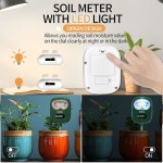 DAQVQ 토양 수분계 실내 실외 주택용 경식물 정원 농장 잔디 검사기-봄-녹색 식물을 위한 대형 스크린 습도계 업그레이드 Purewhite