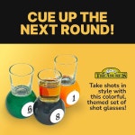 당구장 볼 샷 글래스 9종 세트 - 꽤 이상한 참신함 재미있는 스포츠 바 음료 선물 팩 멀티컬러 1온스