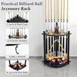 TORPSPORTS 풀 스틱 홀더 바닥 스탠드 큐 랙 최대 8개의 스틱 솔리드 우드 당구 스탠드 코너 클럽 테이블 액세서리