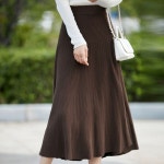 스윗트리 A라인 니트 플리츠 미디 스커트 j1120