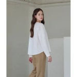 드로우핏우먼 뮤트 셔링 레이스 코튼 블라우스 DFWMSH4301